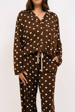 Load image into Gallery viewer, Espresso Polkadot Women's Bamboo Pajama Set