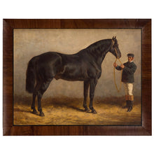 Load image into Gallery viewer, Framed Horse & Rider Vintage Oil Painting Reproduction 16x12