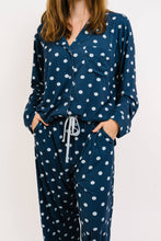 Load image into Gallery viewer, Navy Polkadot Women's Bamboo Pajama Set