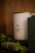 Load image into Gallery viewer, Eucalyptus Mint & Wild Rosemary Gold Lid Candle & Boutique Box
