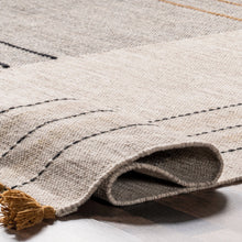 Load image into Gallery viewer, Karlene Modern Striped Wool Tasseled Area Rug (Various Sizes)