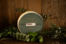 Load image into Gallery viewer, Eucalyptus Mint & Wild Rosemary Brass 14 oz Pure Soy Candle