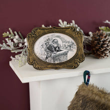 Load image into Gallery viewer, Rooftop Santa Sketch Framed Art