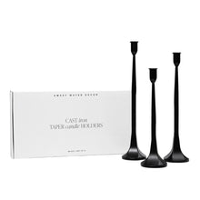 Load image into Gallery viewer, Cast Iron Taper Candle Holders Trio