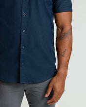 Load image into Gallery viewer, Navy Short Sleeve Linen Shirt