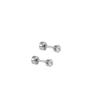 Load image into Gallery viewer, Screwback Stud Earrings - Micro Helen Silver