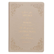Load image into Gallery viewer, When She Speaks Prov. 31:26 Journal Classic Taupe