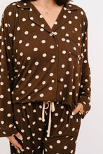 Load image into Gallery viewer, Espresso Polkadot Women's Bamboo Pajama Set