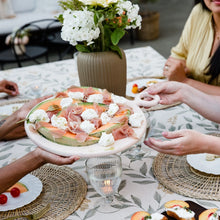 Load image into Gallery viewer, Round Whitewashed Cheese Board with Handle