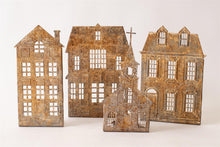 Load image into Gallery viewer, Antiqued House Silhouette Tea Light Holder