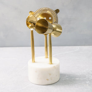 Gold Bar Tool Set w/Marble Stand
