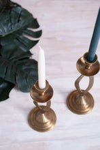 Load image into Gallery viewer, Brass Cutout Twist Taper Candle Holder (2 Sizes)