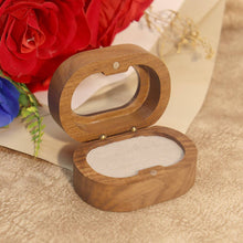 Load image into Gallery viewer, Oval Walnut Wooden Ring Box
