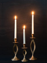 Load image into Gallery viewer, Brass Cutout Twist Taper Candle Holder (2 Sizes)