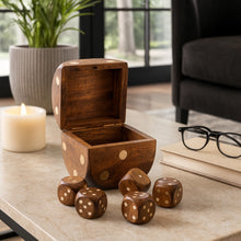 Load image into Gallery viewer, Mango Wood Dice Box Game Set