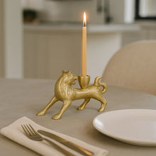 Load image into Gallery viewer, Gold Fox Taper Candle Holder
