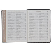 Load image into Gallery viewer, The Spiritual Growth Bible Faux Leather, Black Floral, NLT