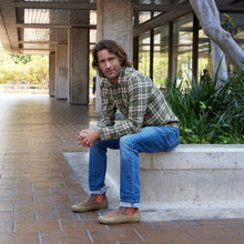 Load image into Gallery viewer, Long Sleeve Flannel Plaid Front Pockets Shirt Lt Olive Khaki