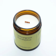 Load image into Gallery viewer, Lemongrass Eucalyptus Essential Oil Beeswax Jar Candle