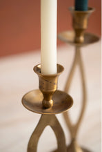 Load image into Gallery viewer, Brass Cutout Twist Taper Candle Holder (2 Sizes)