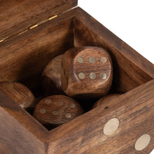 Load image into Gallery viewer, Mango Wood Dice Box Game Set