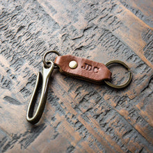 Load image into Gallery viewer, The Big Bass Fine Leather Keychain Fish Hook Key Ring Holder | Holtz Leather Co.