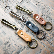 Load image into Gallery viewer, The Big Bass Fine Leather Keychain Fish Hook Key Ring Holder | Holtz Leather Co.