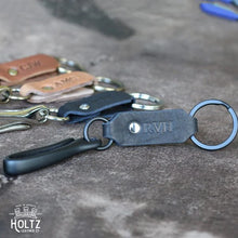 Load image into Gallery viewer, The Big Bass Fine Leather Keychain Fish Hook Key Ring Holder | Holtz Leather Co.