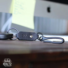 Load image into Gallery viewer, The Big Bass Fine Leather Keychain Fish Hook Key Ring Holder | Holtz Leather Co.