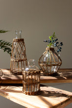 Load image into Gallery viewer, Wicker Wrapped Glass Bud Vase (3 Styles)
