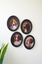 Load image into Gallery viewer, Framed Oval Hound Prints Under Glass