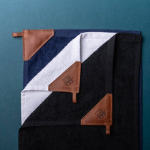 Load image into Gallery viewer, Fine Leather Tabbed Golf Towel with Magnet & Carabiner | Holtz Leather Co.