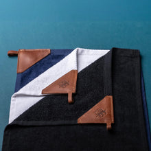 Load image into Gallery viewer, Fine Leather Tabbed Golf Towel with Magnet & Carabiner | Holtz Leather Co.