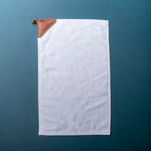 Load image into Gallery viewer, Fine Leather Tabbed Golf Towel with Magnet & Carabiner | Holtz Leather Co.