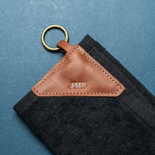 Load image into Gallery viewer, Fine Leather Tabbed Golf Towel with Magnet & Carabiner | Holtz Leather Co.