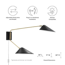 Load image into Gallery viewer, Journey 2-Light Swing Arm Wall Sconce by Modway