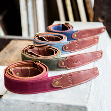 Load image into Gallery viewer, The Hill Fine Leather and Canvas Guitar Strap | Holtz Leather Co.