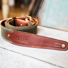 Load image into Gallery viewer, The Hill Fine Leather and Canvas Guitar Strap | Holtz Leather Co.