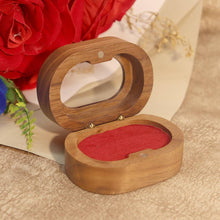 Load image into Gallery viewer, Oval Walnut Wooden Ring Box