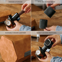 Load image into Gallery viewer, 2-Slot Travel Watch Roll (Brown)