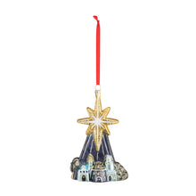 Load image into Gallery viewer, Blown Glass Star Over Bethlehem Ornament