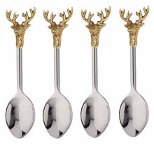 Load image into Gallery viewer, SS Gilded Deer Spoons S/4
