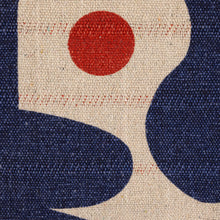 Load image into Gallery viewer, Two-Sided Blue, Red, and White Woven Recycled Cotton Blend Throw