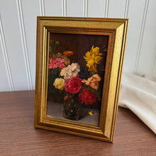 Load image into Gallery viewer, Vintage Style Vase of Roses Art Print Framed 4x6