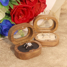 Load image into Gallery viewer, Oval Walnut Wooden Ring Box