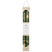 Load image into Gallery viewer, 12" Decorative Taper Candles Set of 2 | Hunter Green w/Gold