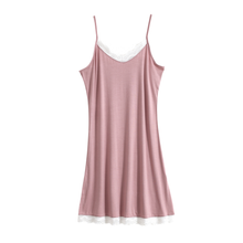 Load image into Gallery viewer, Soft Viscose Lace Trim Robe & Slip Set (Dusty Rose)