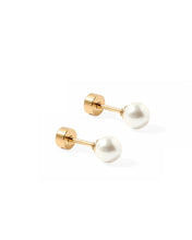Load image into Gallery viewer, Screwback Stud Earrings - Payton Pearl White 5mm