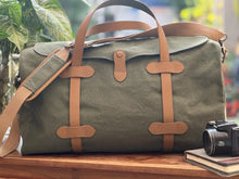 Load image into Gallery viewer, Delta Duffle Up-Cycled Canvas Weekender Bag