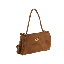 Load image into Gallery viewer, Classic Suede Flap Satchel